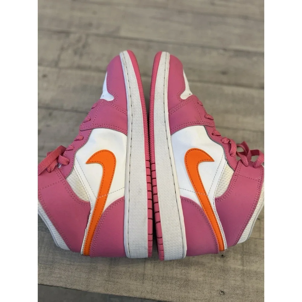Nike‎ Air Jordan 1 Mid GS Size 7Y Pinksicle Safety Orange White DX3240-681